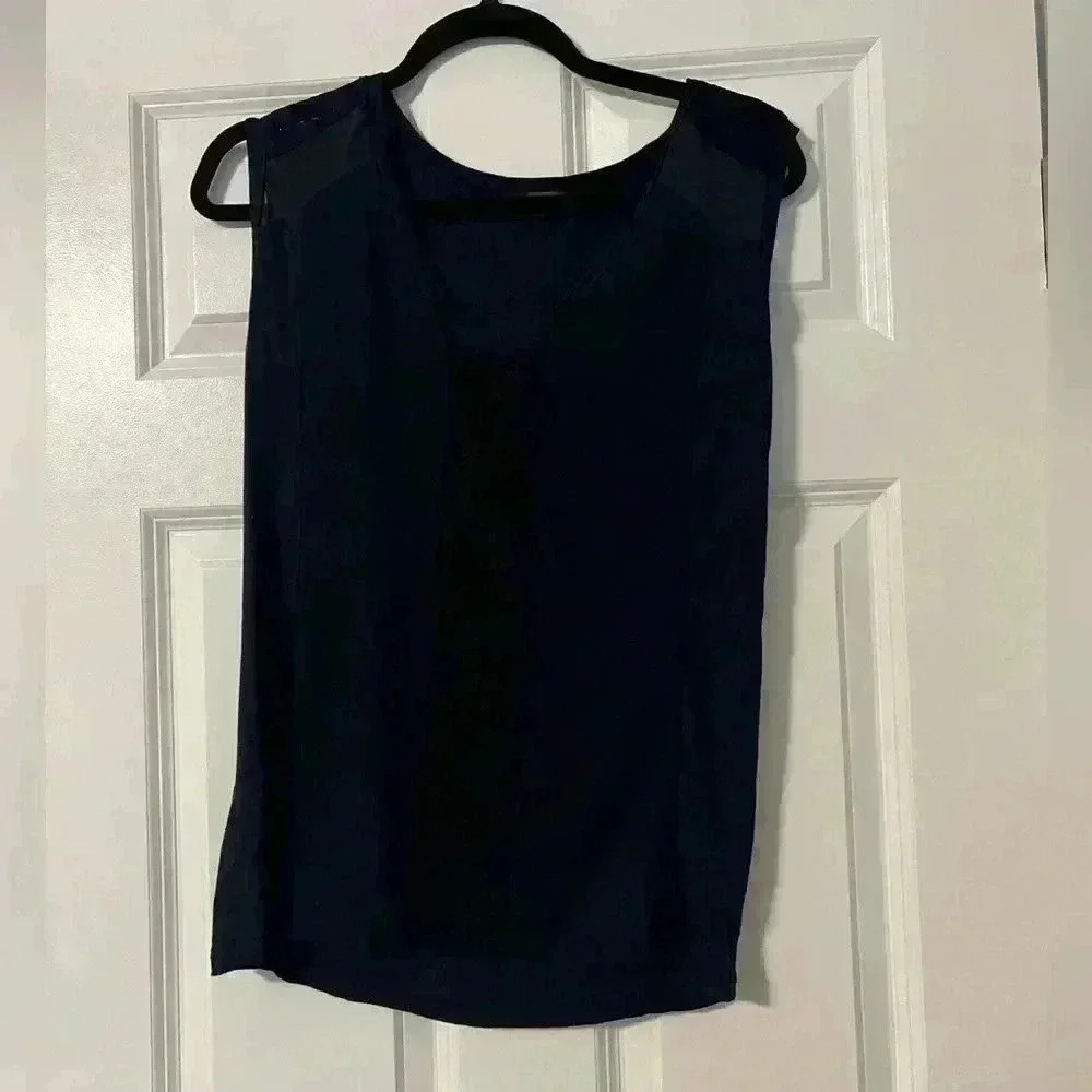 The Limited | Navy Lace Trim Sleeveless Top | Size XS